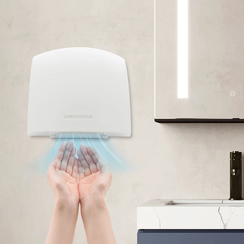 1200W Automatic Hand Dryer Wall Mounted Touchless Hand Dryer 40-65℃ Adjustable Bathroom Dryer for Home Restroom Office Hotel