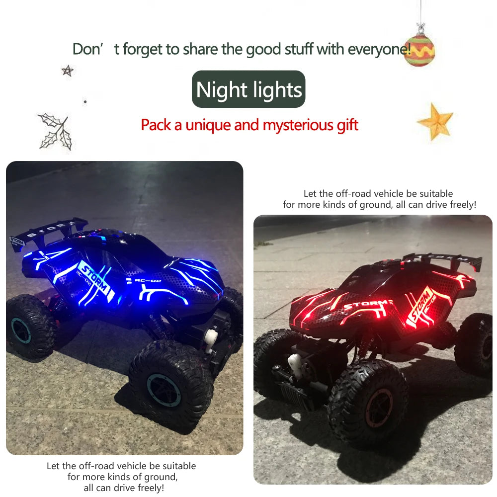 4WD RC Drift Car With Music Led Lights 2.4G Gesture Radio Remote Control Spray Stunt Car 360° Rotating Climbing Car Toys Gift
