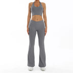 Scrunch Sports Suit Women's Yoga Set Gym Wear Sexy Sports Bras and Flared Leggings Sets Fitness Outfits Female Workout Clothes
