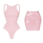 2026 2Pcs Sexy Women One Piece Swimsuit Female Swimwear Solid Biquini High Cut Monokini Push Up Swim Suits Bathingsuit Beachwear