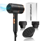 Professional Hand Blow Dryer Travel Home Use Powerful Ionic Barber Salon Equipment Hot Cold Wind Super Black One Step Hair Dryer