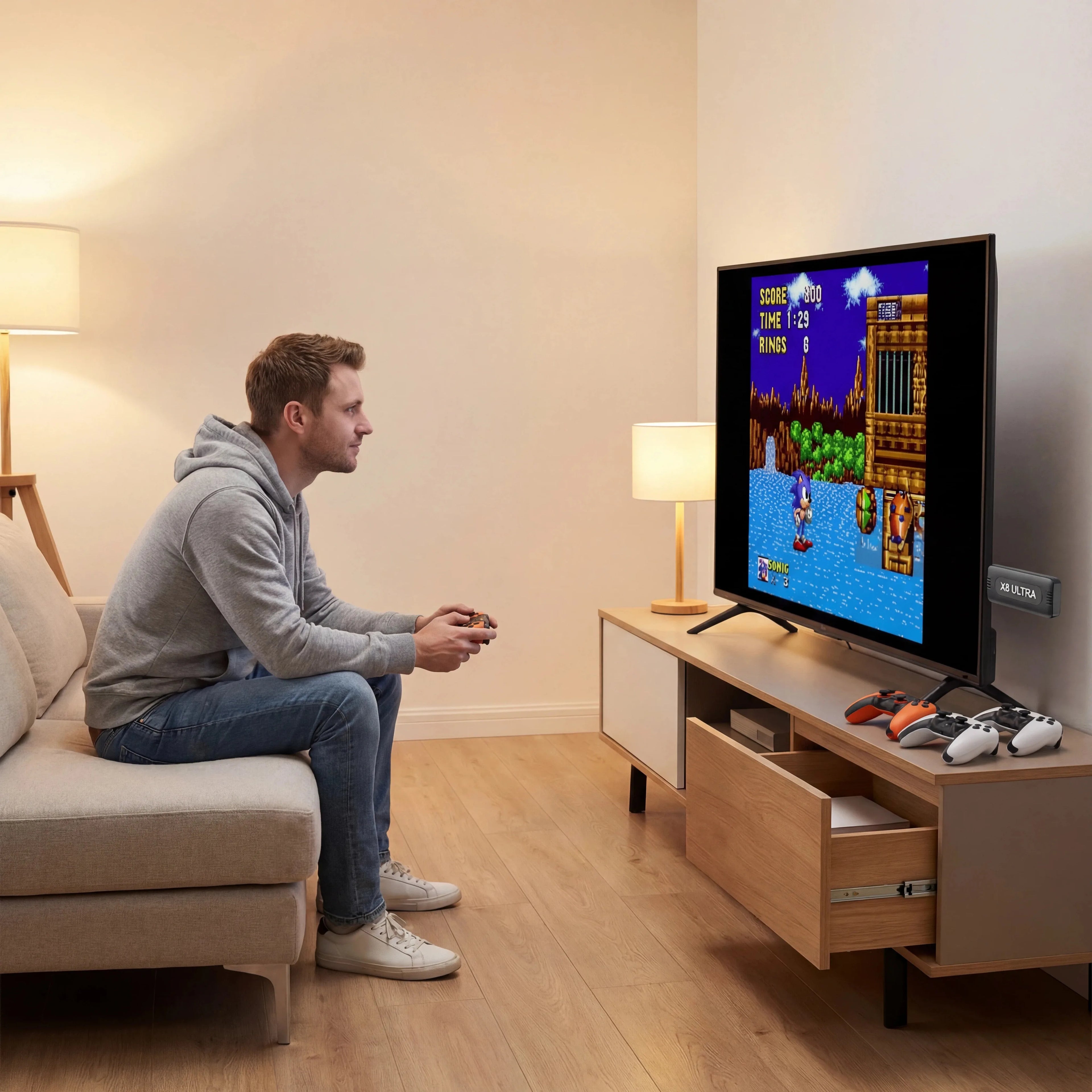 TV Game Stick K8 HD Retro Video Game Console 40000+ Games Double Wireless Controller Home 3D Games 40+ Emulator For Gifts