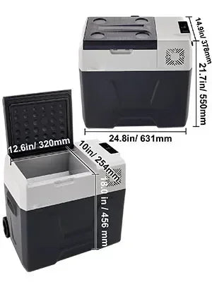 Sihao 15L-55L Portable Compressor Fridge Freezer, Mini Cooler for Outdoor Camping BBQ Picnic, Car Vehicle Refrigerator Cooler for Travel Road Trip, Electric Compressor Fridge Freezer Mini Cooler Box