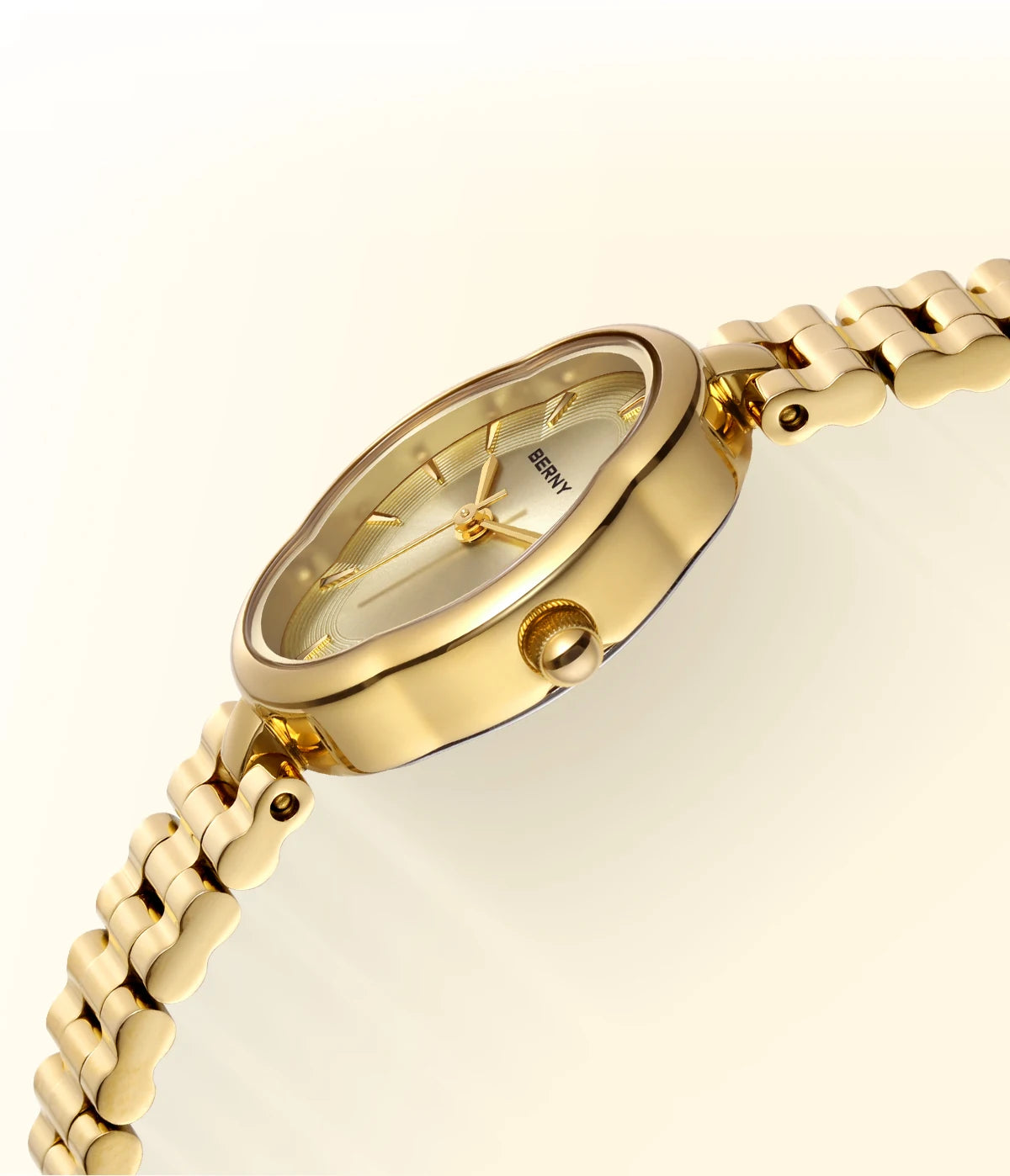 BERNY Gold Watch for Women Ladies Wristwatch Gold Quartz Jewelry Bracelet Set Minimalist Watch Multicolor Small Ladies Watches