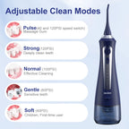 SEJOY Water Flosser Irrigator Dental Teeth Whitening strips Portable 230ML Tank 5 Modes 8 Jet Tips Washing Machine for Home