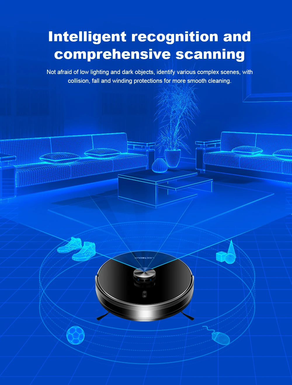 Liectroux / LILIN X6 Robot Vacuum Cleaner,Laser System,Wet Dry Mopping,6500Pa, Multi-Floor Map,Zone Cleaning,APP Restricted Area