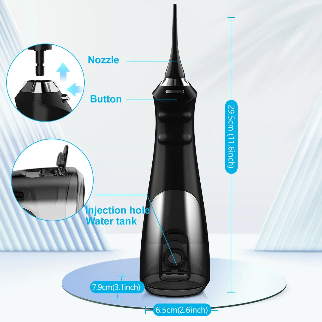 SEJOY Water Flosser Irrigator Dental Teeth Whitening strips Portable 230ML Tank 5 Modes 8 Jet Tips Washing Machine for Home