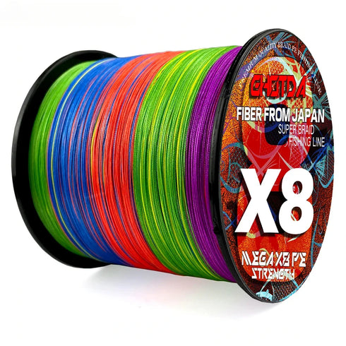 8 Strands Multifilament Fishing Lines Sea Wire Fly Carp Braided Line X8 Spinning Lure Fishing Cord for Bass 300m/500m 18lb-78lb