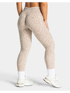 High Waist Leopard Print Yoga Pants, Butt Lifting Tummy Control Leggings 