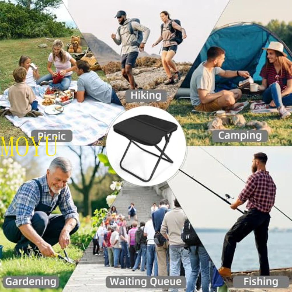 Portable Folding Fishing Chairs Lightweight Iron Alloy Frame Foldable Outdoor Camping Picnic Bench Handbag Compact Durable Stool