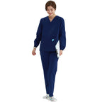 V-neck Medical Uniform Sets for Women Triangle Ring Heather Slim Nursing Outfits Dental Hospital Working Suits 202