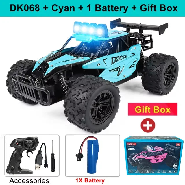 Oike RC Car 1:16 Model With LED Lights Radio Off-road Remote Control Climbing Vehicle Outdoor Cars Drift Race Toys Boys Gifts