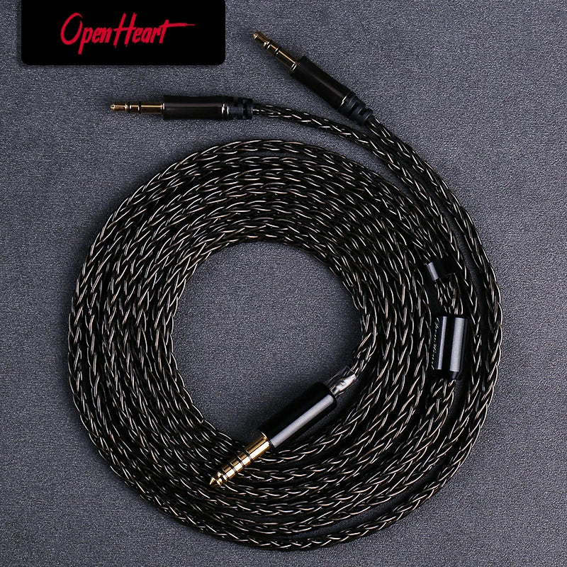 OPENHEART 16 Core Headphone Cable 1 to 2 jack dual 3.5/2.5/4.4mm/XLR Balance Cable For HIFIMAN DENON Replacement Cable 2m 3m Main image