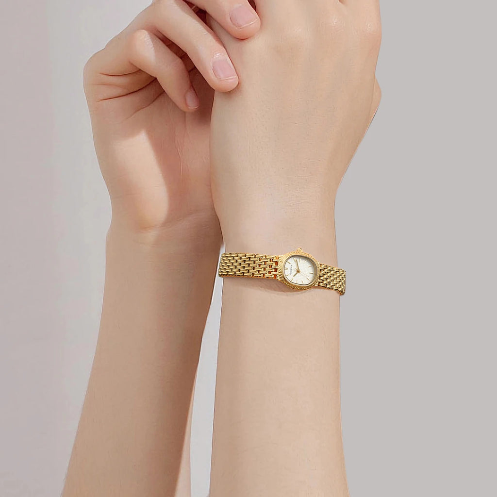 BERNY Gold Women's Watch Luxury Small Dial Ladies Gold Watch Jewelry Bracelet Quartz Lady Watch Stylish Fashion Women Watches