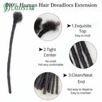 Human Hair Dreadlocks Extensions Brazilian Real Human Hair locks Extensions Handmade Dreadlocks for Women/Men 8-24 Inch