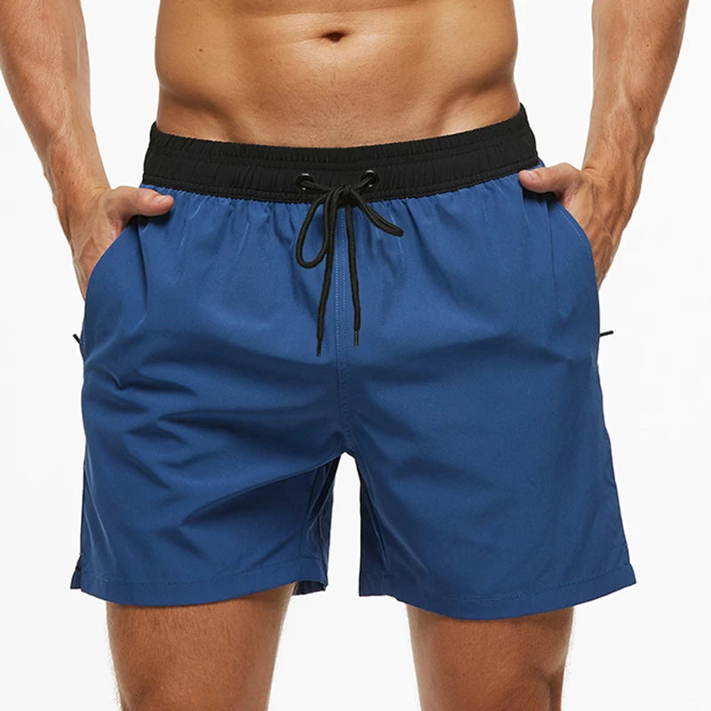 Escatch 2026 Summer Man Swimwear Solid Multicolor Polyester Mesh Liner Side Zipper Pocket Maillot De Bain Homme Sport Shorts
