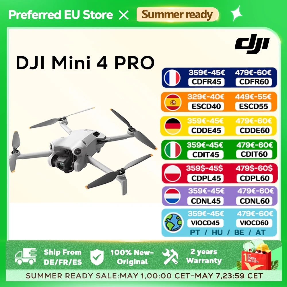DJI Mini 4 Pro Mini Drone with 4K HDR Video Camera 34 Minutes Flight Time 20km Max Video Transmission Range New Original C0 Main image