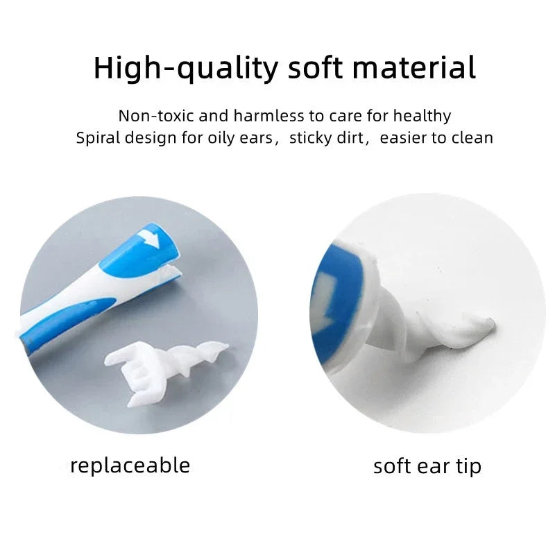 Ear Cleaner Ear Wax Remover Tool Soft Silicone 16 Replacement Tips Spiral Earwax Cleaner Ear Cleaning Health Care Tools Ear pick