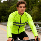 WOSAWE Cycling Windbreaker Men Packable Windproof Reflevtive Jacket Running Biking Hiking Riding Wind Coat MTB Bicycle Jersey