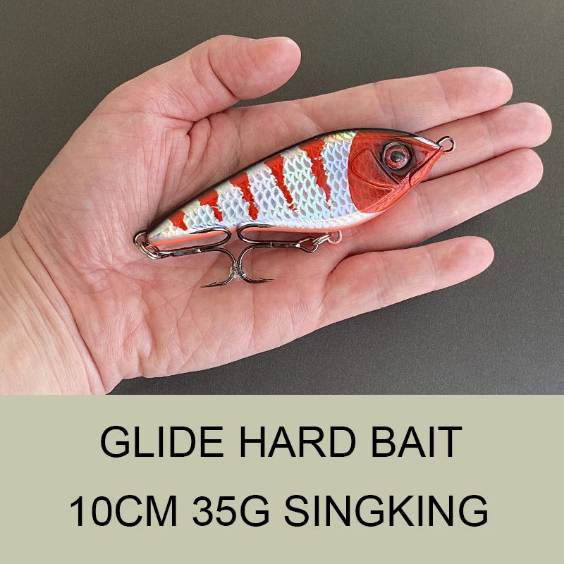 JERKBAIT SWIM GLIDE HARD BAIT 10cm 35g Sinking Fishing Lure Long Casting Hard Artificial Bait For Pike LW125
