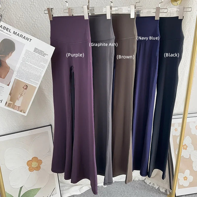 Women's High-Waisted Flared Yoga Pants Comfortable Pilates Running Leggings Stylish Gym Sport Trousers