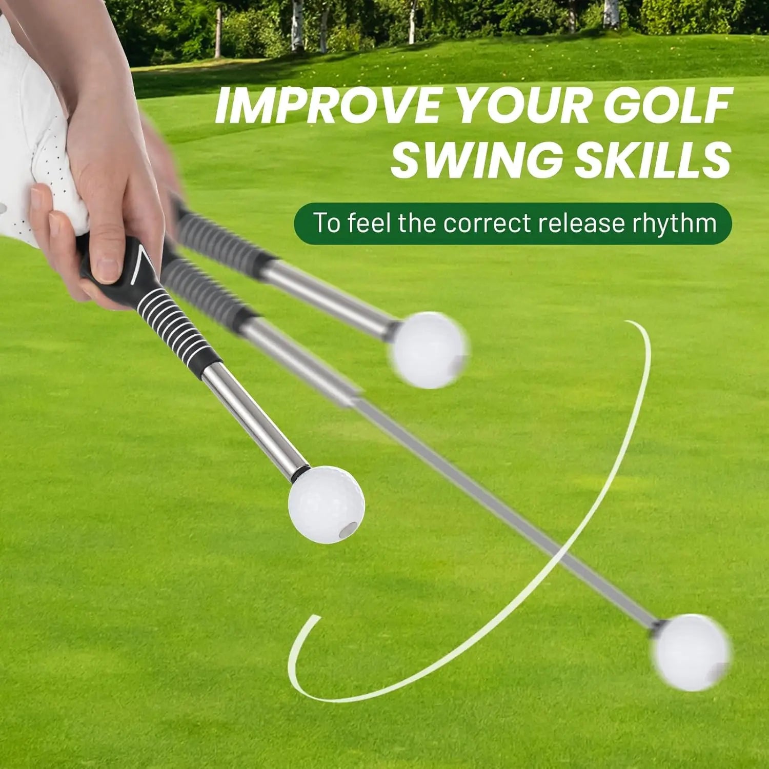 Golf Retractable Swing Trainer Golf Swing Retractable Stick Superior Golf Training Aid, Strength Training for Improved Shot Swin