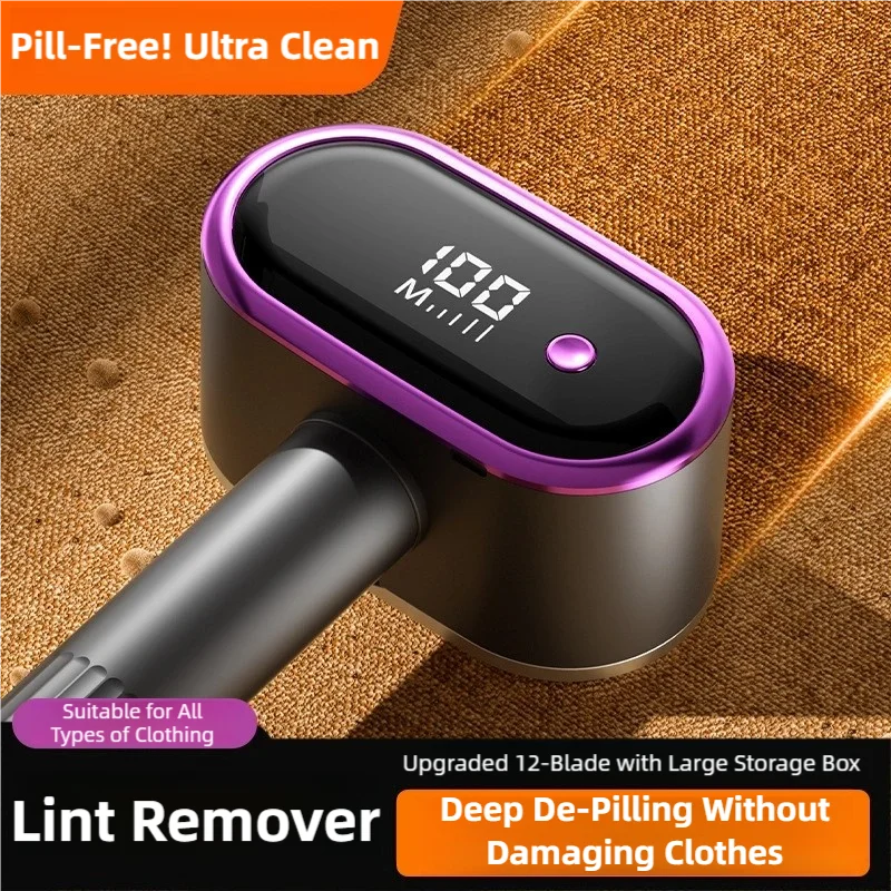 TINSOL Dual-Head Electric Lint Remover Digital Display Lint Remover Multi-Functional Clothing Sweater Lint Remover