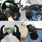 Winter Cycling Gloves Men Women Motorcycle Fleece Sport Zipper Autumn Touch Screen Warm Water-Repellent Windproof Non-slip Glove