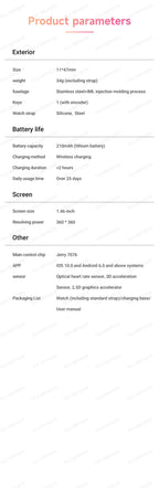 Fashion Zircon Smart Watch 1.46" AMOLED Screen 5.4 Bluetooth Call Heart Rate Temperature Monitoring Women Smartwatch Pedometer