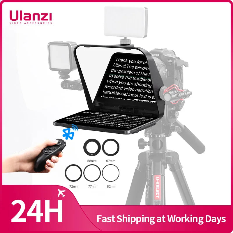 Ulanzi RT02 Universal Teleprompter Prompter DSLR Camera Smartphone Tablet Laptop Teleprompter Live Streaming Video Recording Main image