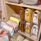 2pcs Clear Acrylic Desk File Sorter Purse/Handbag Organizer Clutch Divider Mesh Folder Office Supplies Stand Bookshelf