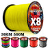 8 Strands Multifilament Fishing Lines Sea Wire Fly Carp Braided Line X8 Spinning Lure Fishing Cord for Bass 300m/500m 18lb-78lb