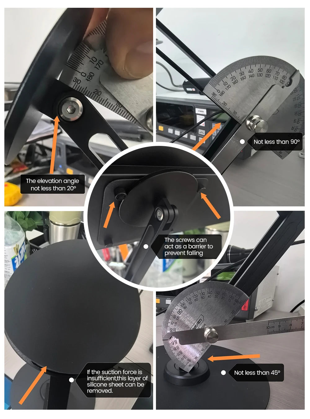 UPERFECT Metal Magnetic Bracket VESA 2 IN 1 Stand Max Support 19" Portable Monitor with Adjustment Holder For 7"-19" Dispalys