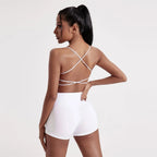Solid Color underwear Cross Back Women Fitness Sports Bra Top Yoga Comprehensive Training Jog Chest Pad Spaghetti Strap Beauty