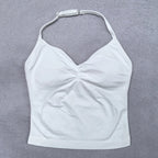 Adjustable Sports Strappy Top Women Backless Gym Top Built in Bra Yoga Clothing Sleeveless Shirts Workout Outfits Tank Top