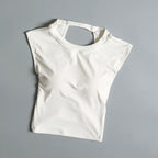 Sexy Backless Sports Vest for Women Fixed Chest Pad Tight Quick-Drying Slim Yoga Top Breathable Fitness Shirt