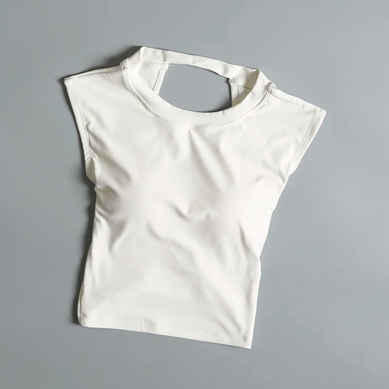 Sexy Backless Sports Vest for Women Fixed Chest Pad Tight Quick-Drying Slim Yoga Top Breathable Fitness Shirt