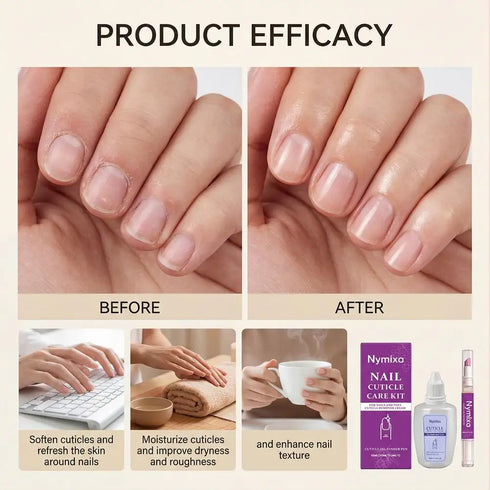 1/2set Nail Cuticle Care Kit,Nail Soften Oil Cuticle Remover for Gel Overgrown Cuticles Soften Eliminating Exfoliant for Nails