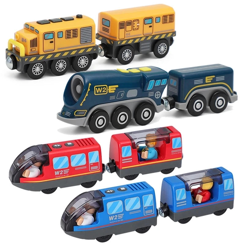 RC Electric Train Set Locomotive Magnetic Train Diecast Slot Toy Fit for Brand Wooden Railway Tracks Toys for Children Gifts
