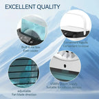 Compact Air Conditioning 3-Speed Personal Air Cooler 900ml Water Tank 7-Color Mood Light For Bedroom Desk Office