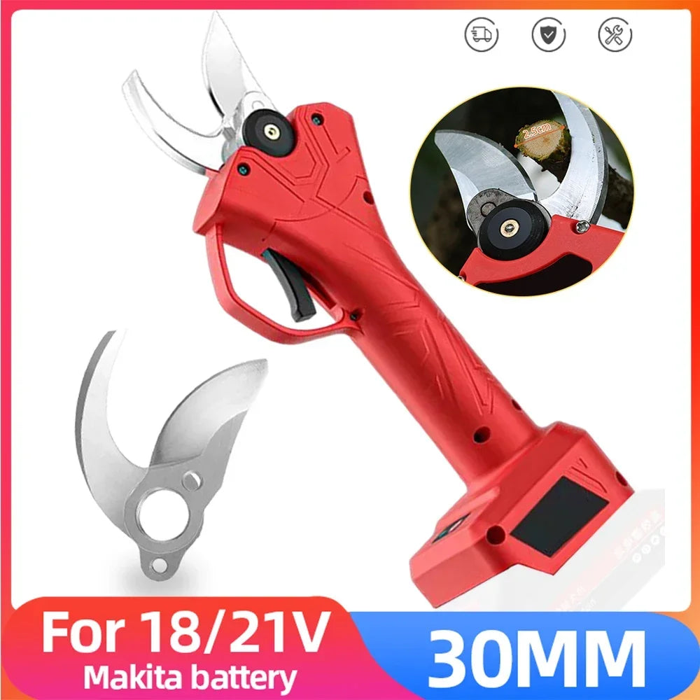 30mm Brushless Electric Pruning Shears Garden Fruit Tree Bonsai Pruning Shears Pruning Machine Tools for 21/18V  Batteries Main image