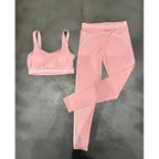 Women Striped Sexy Yoga Set, High-elasticity Quick-drying Sports Vest with Trousers, Fitness Gym Workout Outfit for Daily Sports