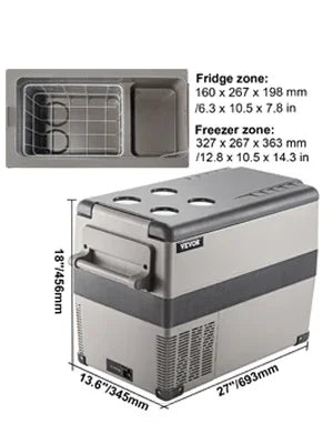 VEVOR 15L-55L portable small refrigerator car refrigerator car truck mini cooler, suitable for driving, traveling, and home use