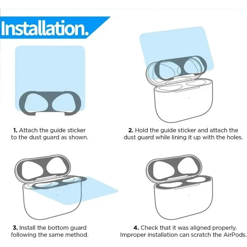 Metal Dustproof Film for Airpods Pro 3 Guard Sticker Anti-Scratch Protectors Decal Ultra Thin for Airpod Pro3 Case Accessories
