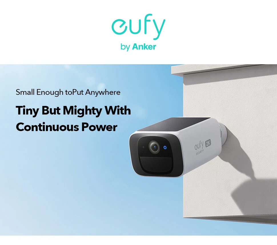 (EU stock)eufy security S220 SoloCam Solar Security Camera Wireless Outdoor Camera Continuous Power 2K Resolution Wireless