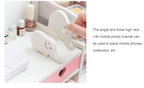 Pink White Student Storage Rack Heart Drawers Monitor Laptop Increase Shelf Office Screen Riser Holder Stationery Pen Storage