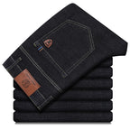 Wthinlee New Business Men's Jeans Casual Straight Stretch Fashion Classic Blue Black Work Pant Denim Trousers Male  Clothing