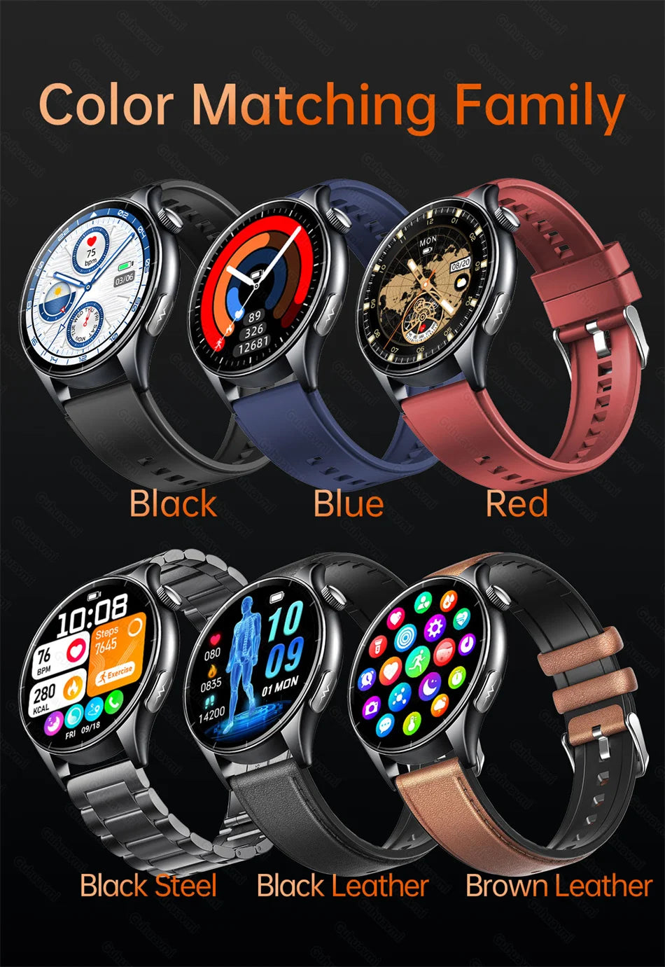 2026 New Smart Watch NFC ECG+PPG Blood oxygen Uric Acid Blood Pressure Sapphire Smartwatch Men For Android iOS Smart watch men