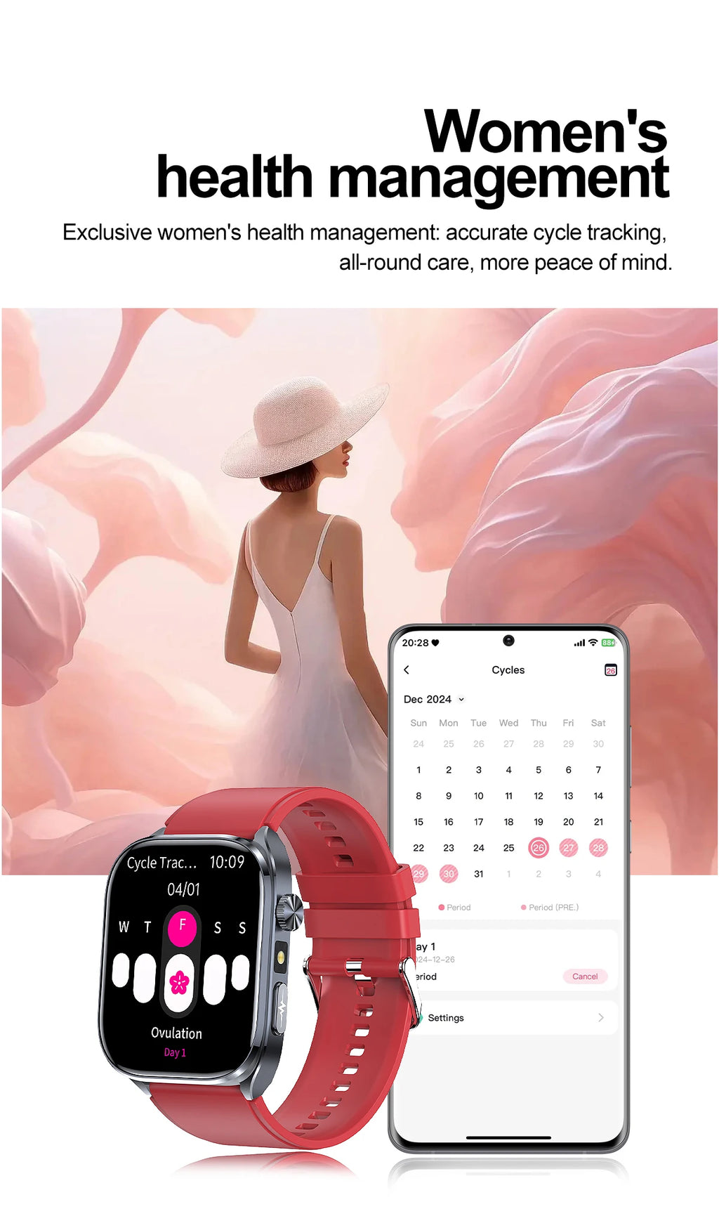 New Health Watch Uric Acid Blood Pressure Blood oxygen Body Analysis Body Fat SmartWatch ECG+PPG Bluetooth call Clock Women Men
