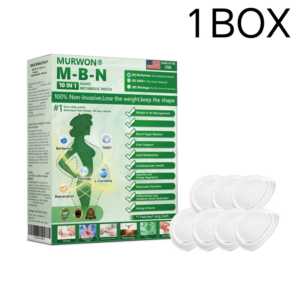 10 In 1 Nano Metabolic Patch Weight Fat Management Blood Sugar Balance Liver Support Lipid Metabolism Cardiovascular Health
